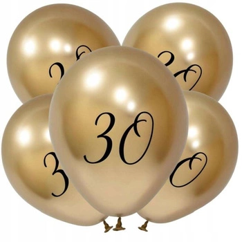 Balony Beauty&Charm 30, platynowe j. złote, 12'/ 5 szt.