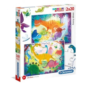 PUZZLE 2X20 FUNNY DINOS