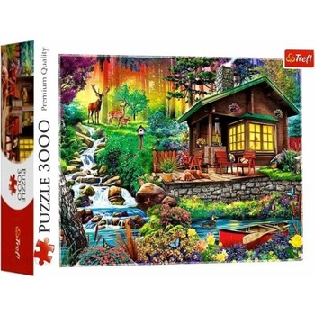 Puzzle 3000 el. CHATKA W LESIE Trefl