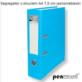 SEGREGATOR Z OKUCIEM A4 7,5 cm JASNONIEBIESKI