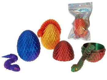 wąż z jajem, 3D, wąż dł.12cm, jajo 9x7cm, otwierane; 18x12cm, PPB