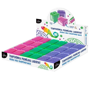 Temperówka podwójna z pojemnikiem i grą labirynt Kidea