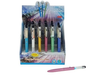 dłougopis ze światłem zakończony miękką końcówką do obsługi dotykowego wyświetlacza,