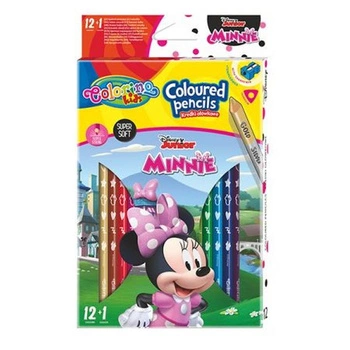 DISNEY KIDS COLORINO - KREDKI OŁÓWKOWE TRÓJKĄTNE 12 SZTUK / 13 KOLORÓW