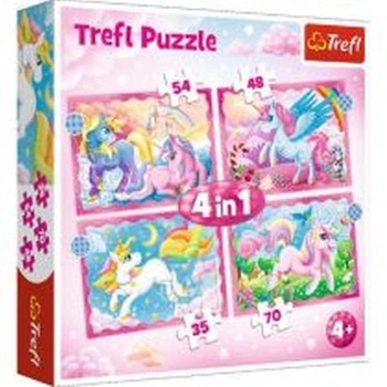 Puzzle 4W1 JEDNOROŻCE Trefl