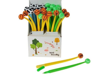 Długopis z piłką 19cm, giętki, display 36szt