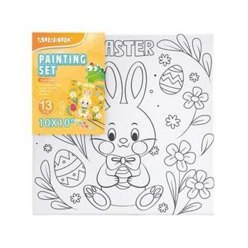 Zestaw do malowania 13 el. podobrazie 25x25cm, farby akrylowe 9 kol., 2 pędzle, Aureuo