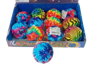 piłeczka śred.6cm, dobrze odbijająca się, display 12szt; 25,5x18,5x7cm,