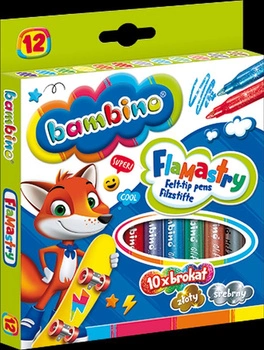 Flamastry brokatowe 12 kolorów BAMBINO