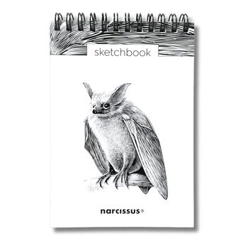 Szkicownik A6 pion na spirali Nietoperz 60K 120 gs/m Narcissus 60 kartek