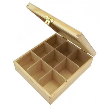 POJEMNIK DREWNO NA HERBATĘ 9 KOMÓR