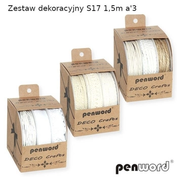 ZESTAW 3SZT 1,5CM SZNURKI I KORONKA s17