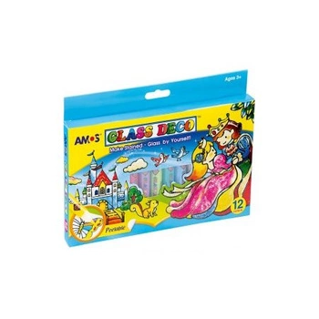 Farby Witrażowe 10,5ml  x 12 kolorów Amos