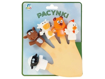 zestaw 5 pacynek na palce, zwierzątka; 20x16,5x4,5cm