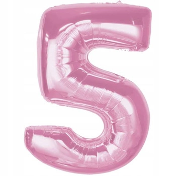 BALON FOLIA CYFRA 5 J.RÓŻ 92CM
