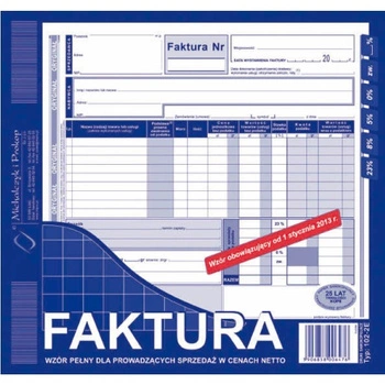 FAKTURA VAT 2/3 A4 PEŁNA O+K