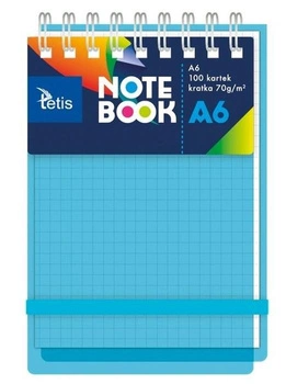 Kołonotatnik A6,okł.PP, niebieski 70g/m2,100ark. Tetis