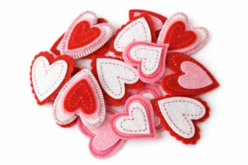 Naklejki filcowe serca 16szt.