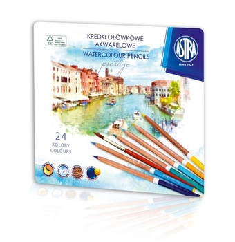 Kredki akwarelowe z drewna cedrowego Astra Prestige  24 kolory
