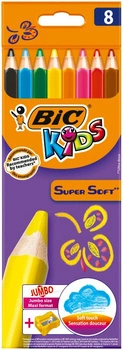 Kredki ołówkowe Super Soft 8 kolorów BIC