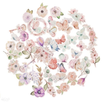 KSZTAŁTY PAPIEROWE, BOHO FLOWERS & BUTTERFLIES, 50 SZT.