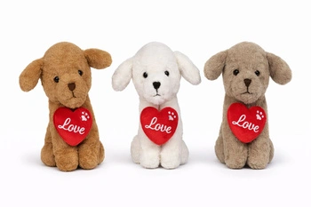 PIES z sercem 'Kocham Cię' Walentynki 15cm  (mix 3 kolory)