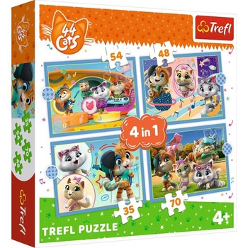 Puzzle 4w1 KOCIA FERAJNA Trefl