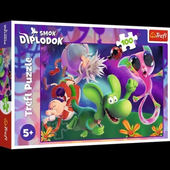 Puzzle - 100 - Diplodocus Dragon and friends/ Human Film Smok Diplodok