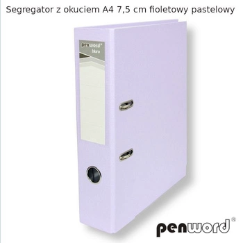 SEGREGATOR Z OKUCIEM A4 7,5 cm FIOLETOWY PASTELOWY