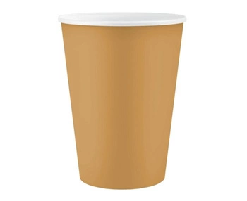 KUBKI PAPIEROWE JEDNOKOLOROWE ZŁOTE 250ML 6SZT  