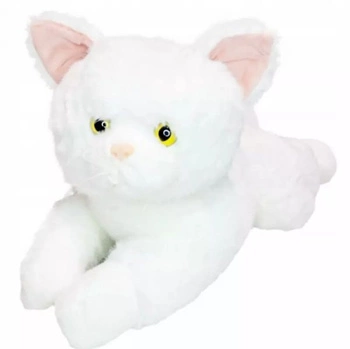 KOT pluszowy LEŻĄCY 55 CM BIAŁY