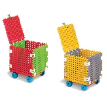 Marioinex Klocki Waffle -System Komplet z kółkami