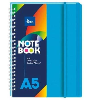 Kołonotatnik A5,okł.PP, niebieski 70g/m2,100ark. Tetis