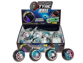 Piłeczka ze światłem śred.6,5cm, dobrze odbijająca się, display 12szt