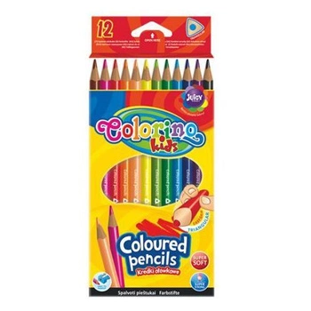 KREDKI 12 KOLORÓW OŁÓWKOWE TRÓJKĄTNE @