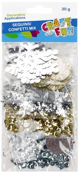 CEKINY METALC GUZIK 6MIX 30G ZLO SREB CF 12 144