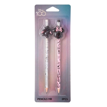 DISNEY 100 - OŁÓWKI Z GUMOWĄ NAKŁADKĄ 2 SZT.BLISTER WZÓR 1