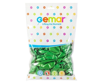Balony GM90 metalizowane 10' 26cm - zielone 037/ 100 szt.