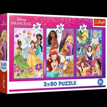 Puzzles 3x80 el. Princesses friends / Disney Princess