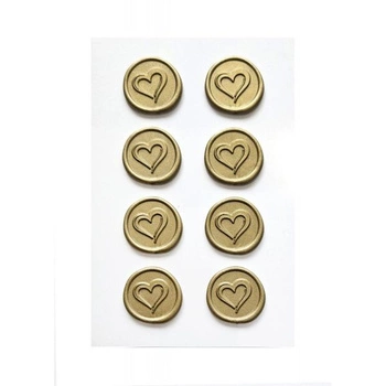 Odbicie lakowe samoprzylepne Serce , 8 szt./op., złote