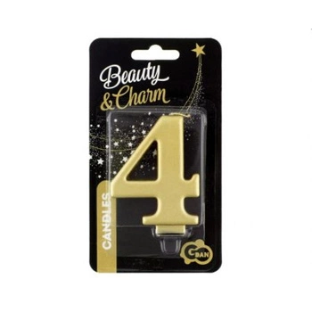 ŚWIECZKA CYFRA 4 METALIK ZŁOTA