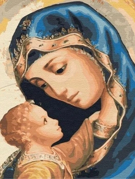 MALOWANIE PO NUMERACH ŚWIĘTE MATKA BOSKA WPATRZONA W SYNKA  40x50cm