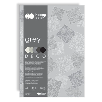 Happy color Blok kreatywny- deco GREY odcienie szarości, A4-170g