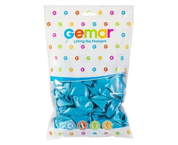 Balony GM90 metalizowane 10' 26cm - błękitne 035 / 100 szt.