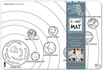 STRIGO FUNNY MAT WHITE -UKŁAD SŁONECZNY 48x33.5 cm