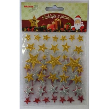 NAKLEJKI Z PIANKI GWIAZDKI 72 SZTUK
