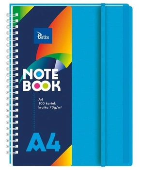 Kołonotatnik A4,okł.PP, niebieski 70g/m2,100ark. Tetis