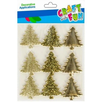 OZDOBA BN NAKLEJKI CHOINKA Złota 9SZT CF 12 288