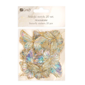 POŁYSKUJĄCE NAKLEJKI PET -  MOTYLE , 20SZT. -  MOONSTONE