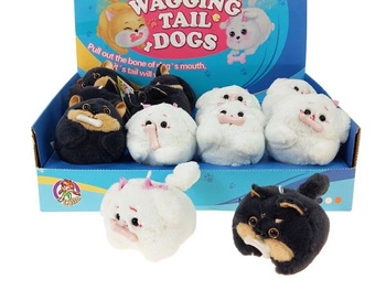 piesek pluszowy kręcący ogonem, 9x8,5x8cm